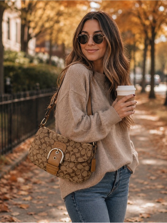 Coach Handbags - Coach Soho flap Signature Canvas Shoulder Bag